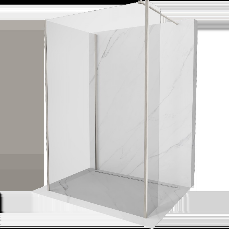 Mexen Kioto sprchová stěna Walk-in 135 x 70 x 30 cm, transparentní, kartáčovaný nikl - 800-135-070-221-97-00-030