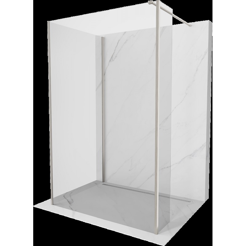 Mexen Kioto sprchová stěna Walk-in 135 x 80 x 30 cm, transparentní, kartáčovaný nikl - 800-135-080-221-97-00-030