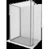 Mexen Kioto sprchový kout Walk-in 90 x 80 x 30 cm, černý vzor, kartáčovaný nikl - 800-090-080-221-97-70-030