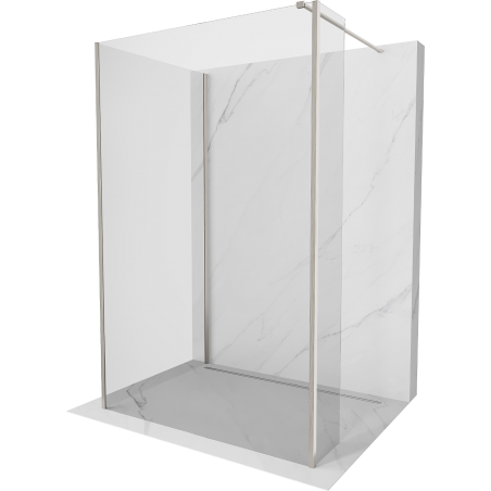 Mexen Kioto sprchová stěna Walk-in 95 x 90 x 40 cm, transparentní, kartáčovaný nikl - 800-095-090-221-97-00-040