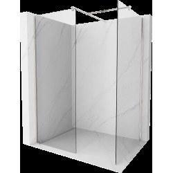 Mexen Kioto sprchová zástěna Walk-in 130 x 90 cm, transparentní, nerezová kartáčovaná - 800-130-202-97-00-090