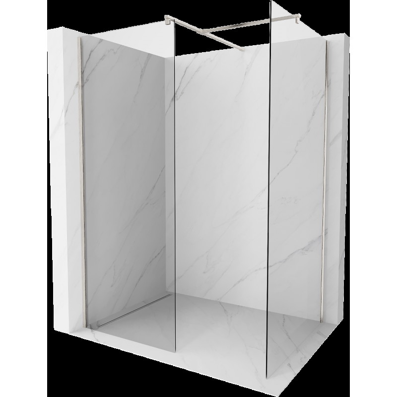 Mexen Kioto sprchová stěna Walk-in 130 x 95 cm, transparentní, kartáčovaný nikl - 800-130-202-97-00-095