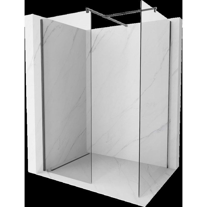 Mexen Kioto sprchová stěna Walk-in 140 x 110 cm, transparentní, kartáčovaná gun gray - 800-140-202-66-00-110