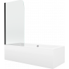 Mexen Cube obdélníková vana 180 x 80 cm s pláštěm 1-křídlovou zástěnou 70 cm, Průhledné, Černá - 550518080X9007017000