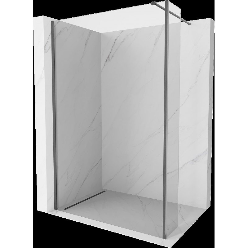 Mexen Kioto sprchová stěna Walk-in 125 x 30 cm, transparentní, kartáčovaná gun gray - 800-125-212-66-00-030