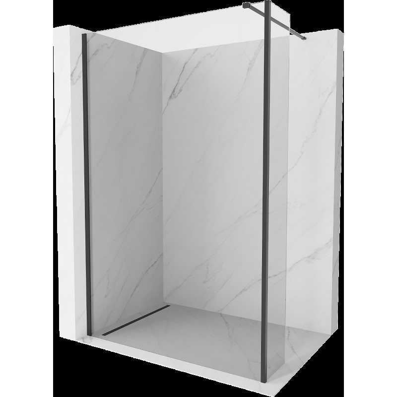 Mexen Kioto sprchová zástěna Walk-in 140 x 30 cm, transparentní, černá - 800-140-212-70-00-030