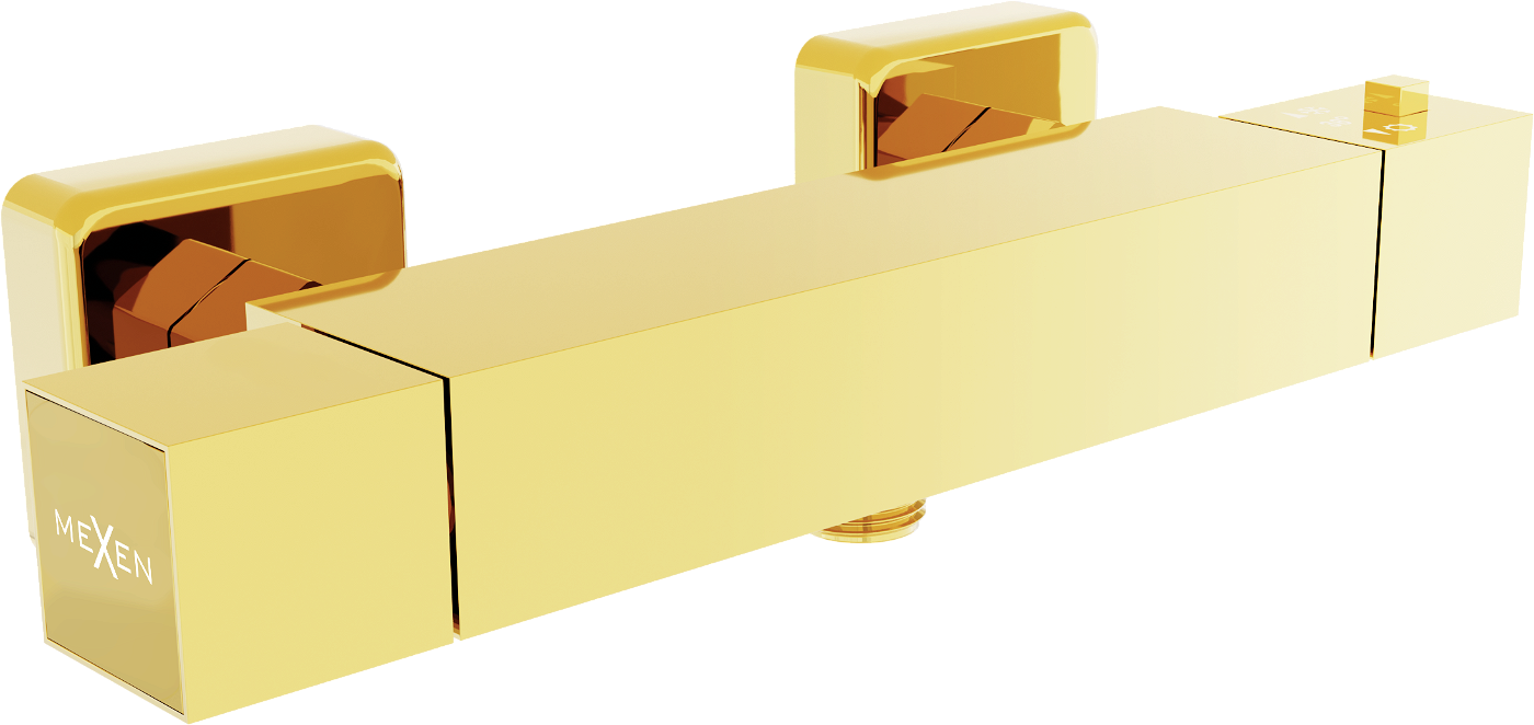Mexen Cube termostatická sprchová baterie, Zlatá - 77200-50