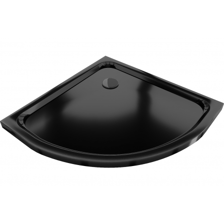 Mexen Flat polokulatá vanička do sprchového koutu slim 100 x 100 cm, Černá, sifon Černá - 41701010B