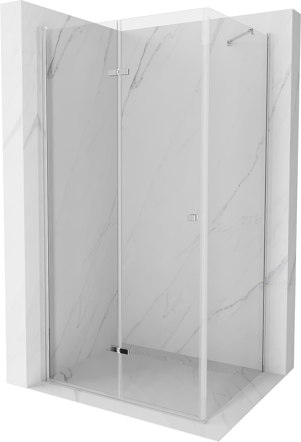Mexen Lima skládací sprchový kout 70 x 100 cm, Průhledné, Chromovaná - 856-070-100-01-00