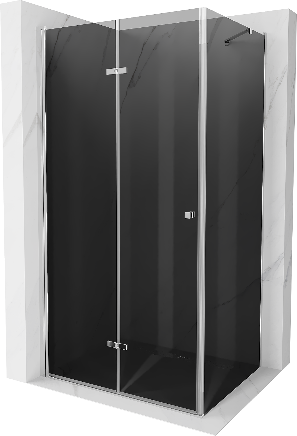Mexen Lima skládací sprchový kout 80 x 100 cm, Grafitově černá, Chromovaná - 856-080-100-01-40
