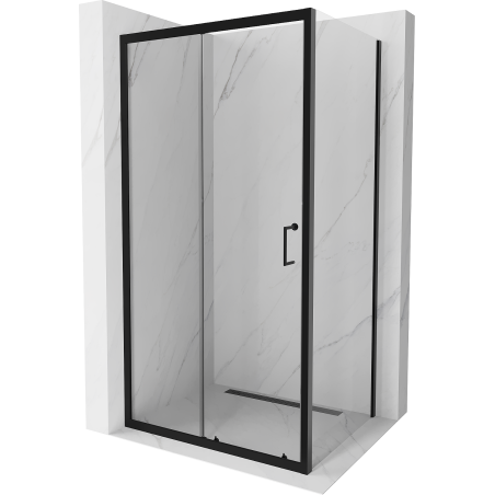 Mexen Apia rozsouvací sprchový kout 105 x 90 cm, Průhledné, Černá - 840-105-090-70-00