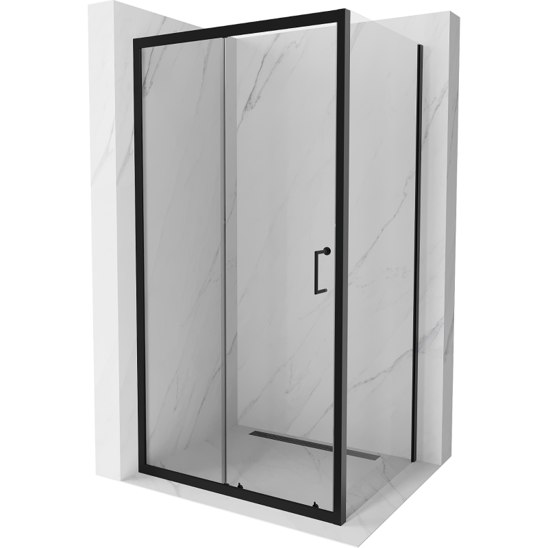 Mexen Apia rozsouvací sprchový kout 105 x 70 cm, Průhledné, Černá - 840-105-070-70-00