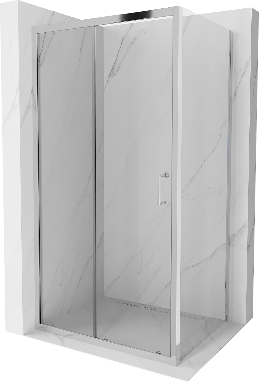 Mexen Apia rozsouvací sprchový kout 110 x 80 cm, Průhledné, Chromovaná - 840-110-080-01-00