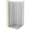 Mexen Pretoria sprchový kout s otočnými dveřmi 70 x 70 cm, Průhledné, Zlatá - 852-070-070-50-00