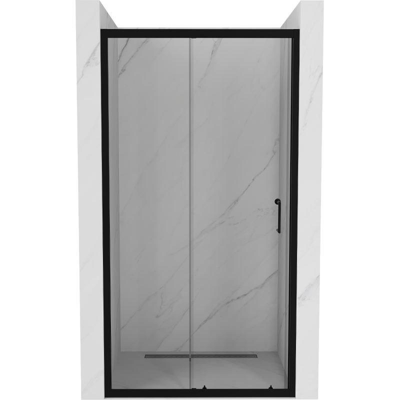 Mexen Apia rozsouvací sprchové dveře 125 cm, Průhledné, Černá - 845-125-000-70-00
