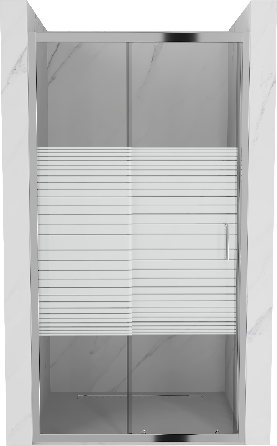 Mexen Apia rozsouvací sprchové dveře 105 cm, Pruhy, Chromovaná - 845-105-000-01-20