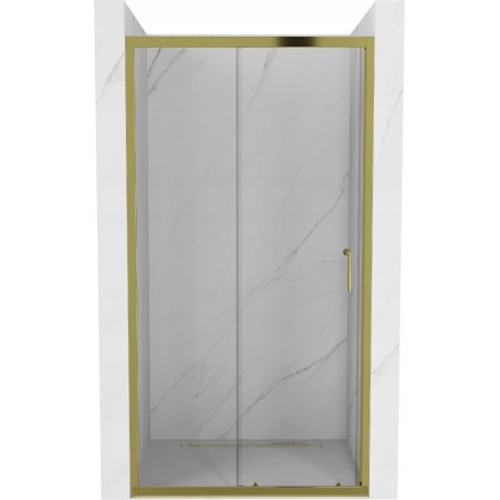 Mexen Apia rozsouvací sprchové dveře 125 cm, Průhledné, Zlatá - 845-125-000-50-00