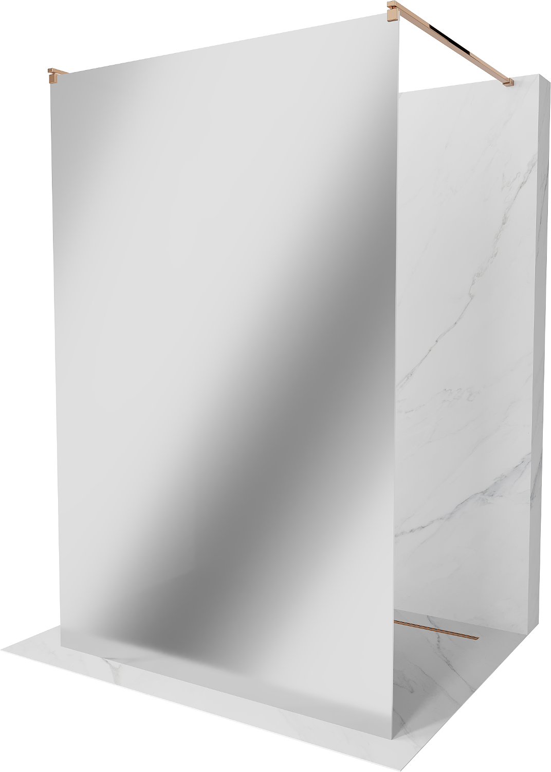 Mexen Kioto volně stojící sprchová zástěna 110 x 200 cm, Zrcadlo, Zlatorůžová - 800-110-002-60-50