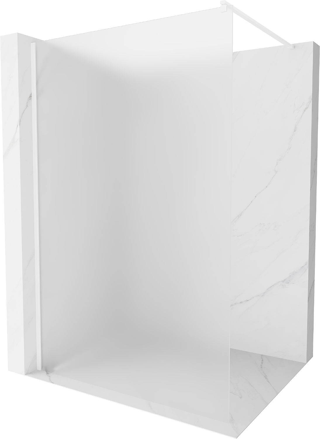 Mexen Kioto sprchová zástěna 70 x 200 cm, Vzor jinovatky 8 mm, Bílá - 800-070-101-20-30