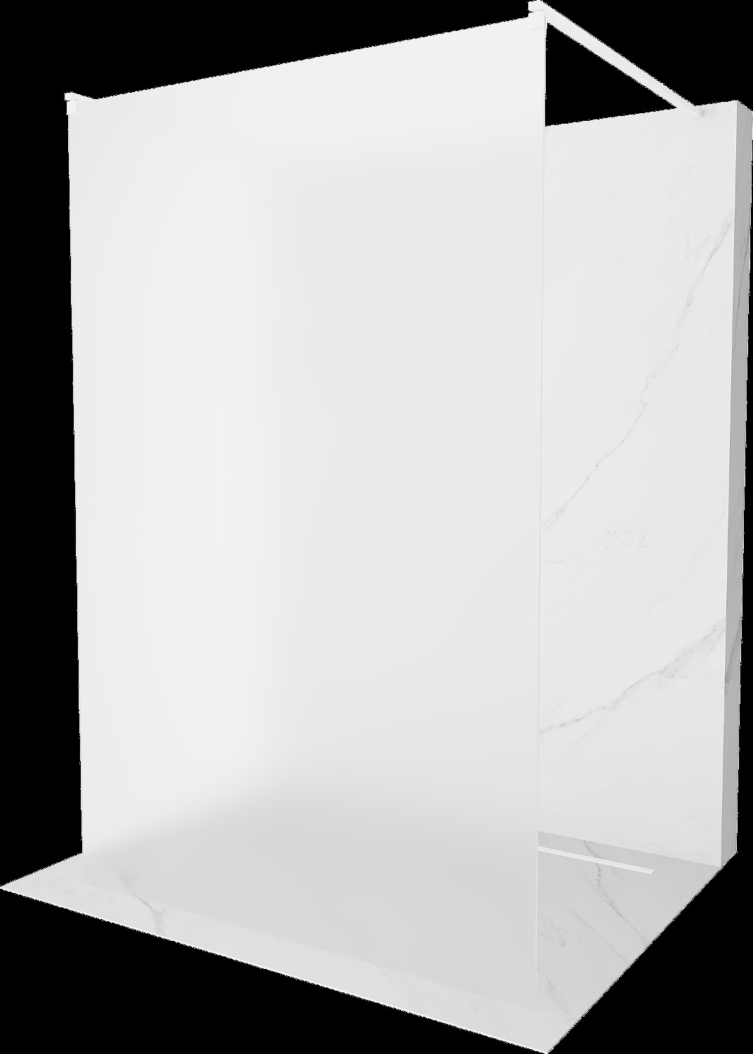 Mexen Kioto volně stojící sprchová zástěna 110 x 200 cm, Vzor jinovatky 8 mm, Bílá - 800-110-002-20-30