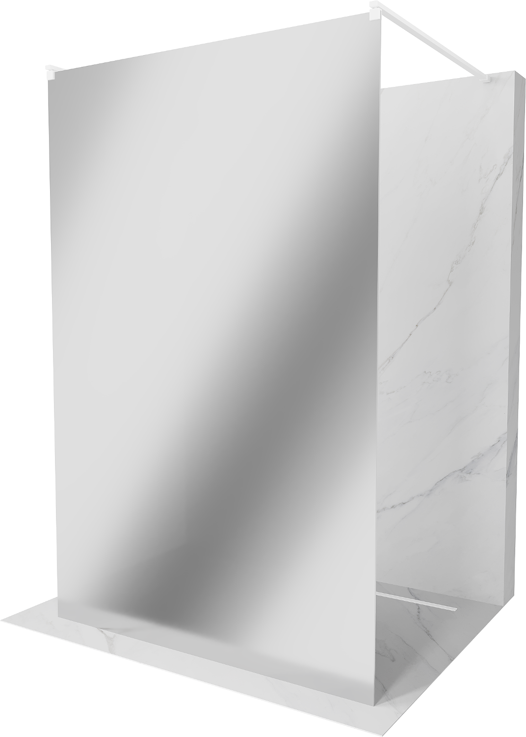 Mexen Kioto volně stojící sprchová zástěna 100 x 200 cm, Zrcadlo 8 mm, Bílá - 800-100-002-20-50