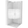 Mexen Rio půlkruhový sprchový kout 70 x 70 cm, Pruhy, Chromovaná - 863-070-070-01-20