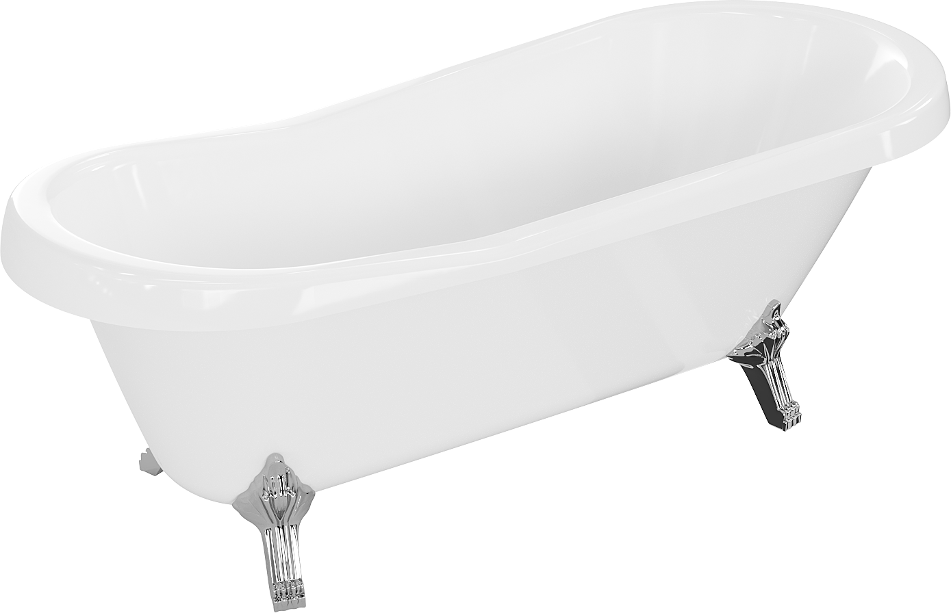 Mexen Retro volně stojící vana 170 x 75 cm, Bílá, Chromované nožky - 53251707500-00