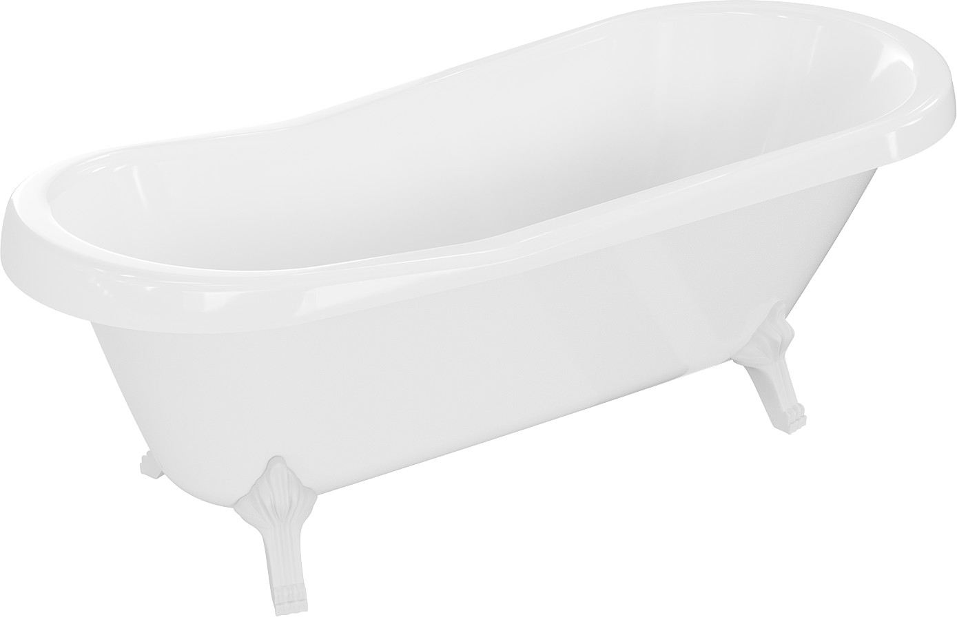 Mexen Retro volně stojící vana 170 x 75 cm, Bílá, bílé nožky - 53251707500-20