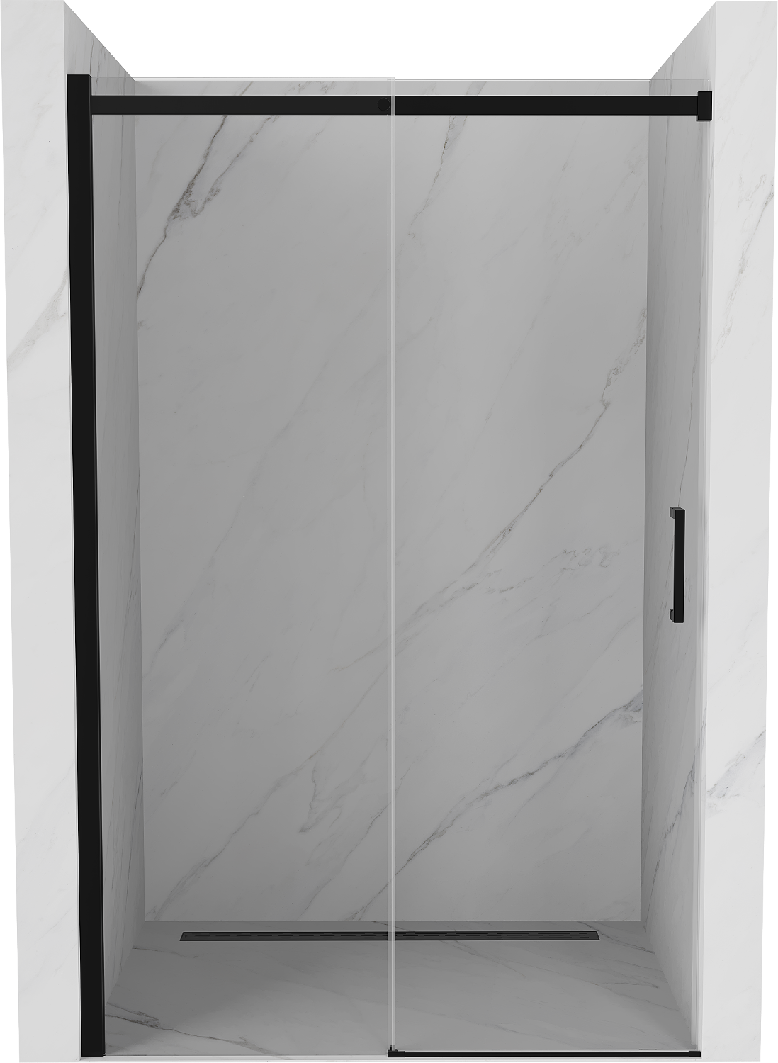 Mexen Omega rozsouvací sprchové dveře 110 cm, Průhledné, Černá - 825-110-000-70-00