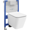 Mexen WC podomítkový set Felix XS-F stojan s WC mísou Cube i deską wolnoopdającą, Bílá - 68030924000