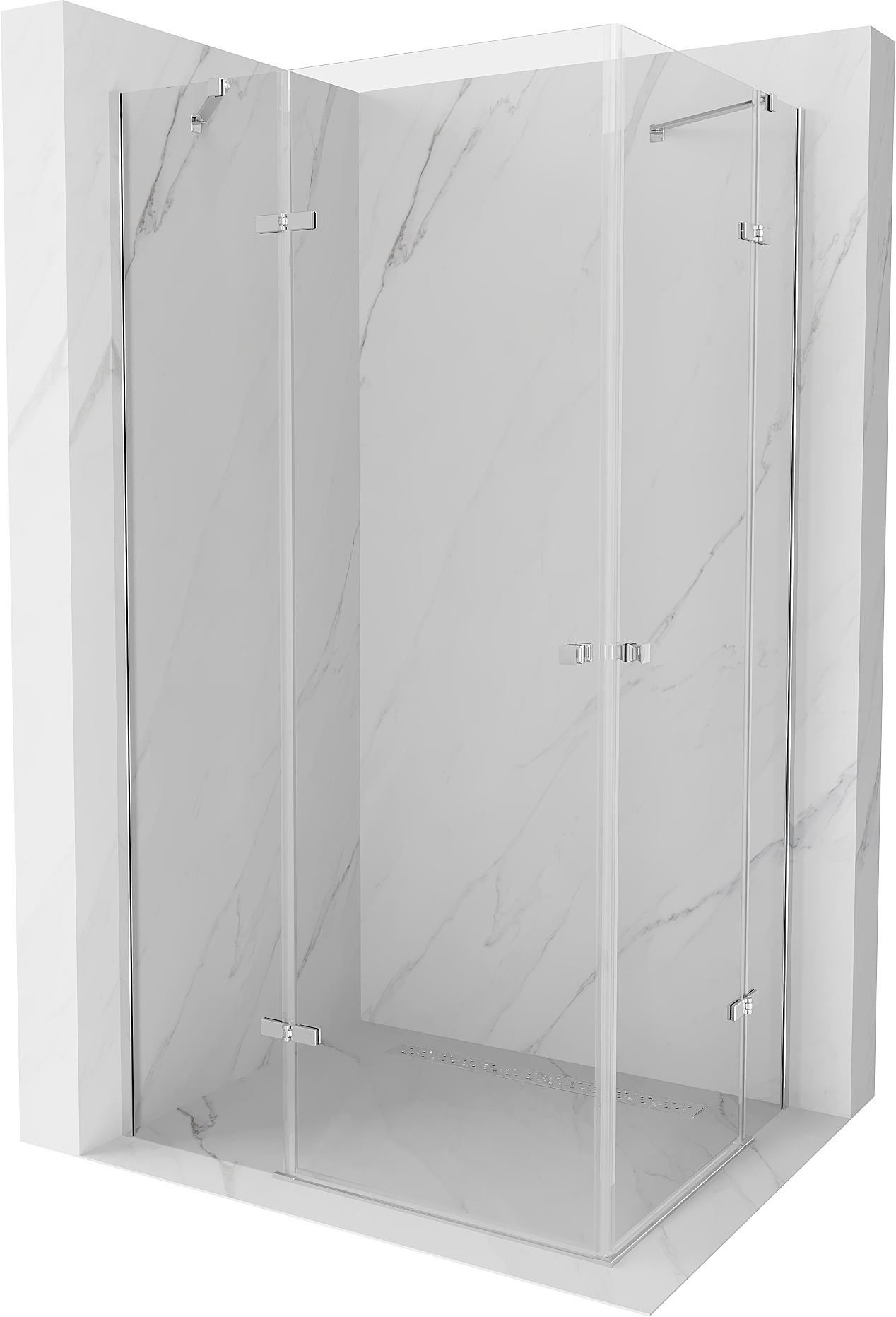 Mexen Roma Duo sprchový kout s otočnými dveřmi 110 x 100 cm, Průhledné, Chromovaná - 854-110-100-02-00