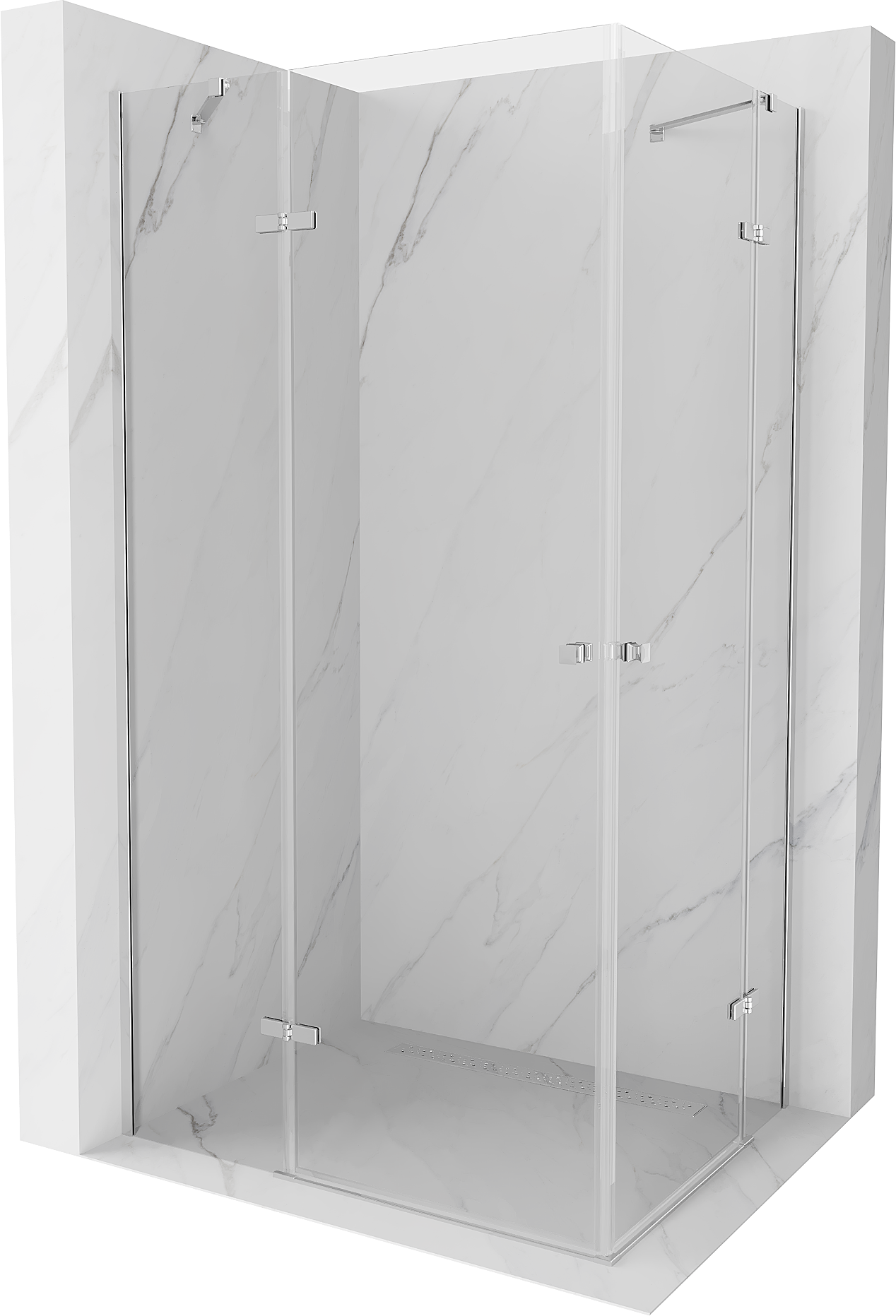 Mexen Roma Duo sprchový kout s otočnými dveřmi 110 x 110 cm, Průhledné, Chromovaná - 854-110-110-02-00