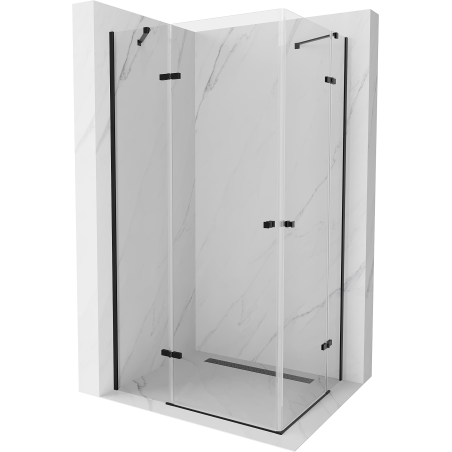 Mexen Roma Duo sprchový kout s otočnými dveřmi 100 x 90 cm, Průhledné, Černá - 854-100-090-70-00-02
