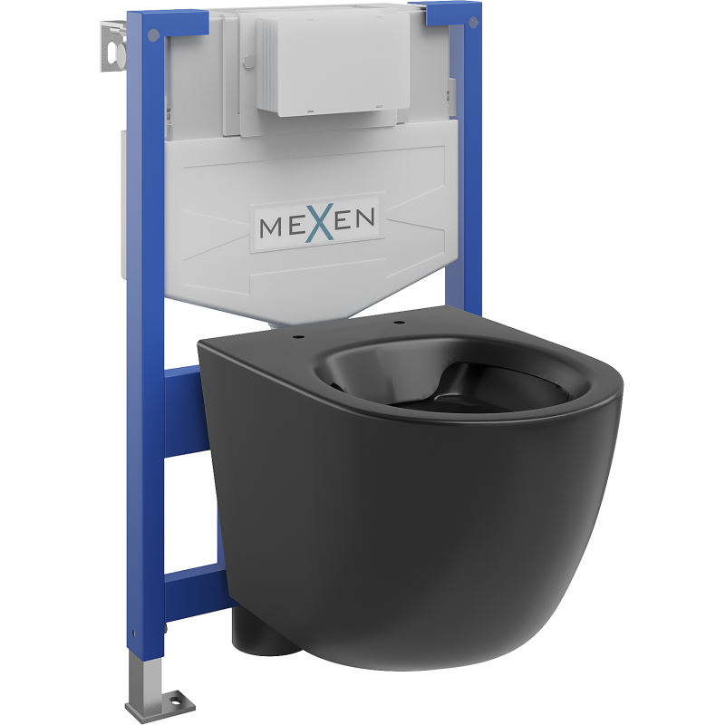 Mexen WC podomítkový set Felix XS-F stojan s WC mísou Lena, Matná černá - 6803322XX85