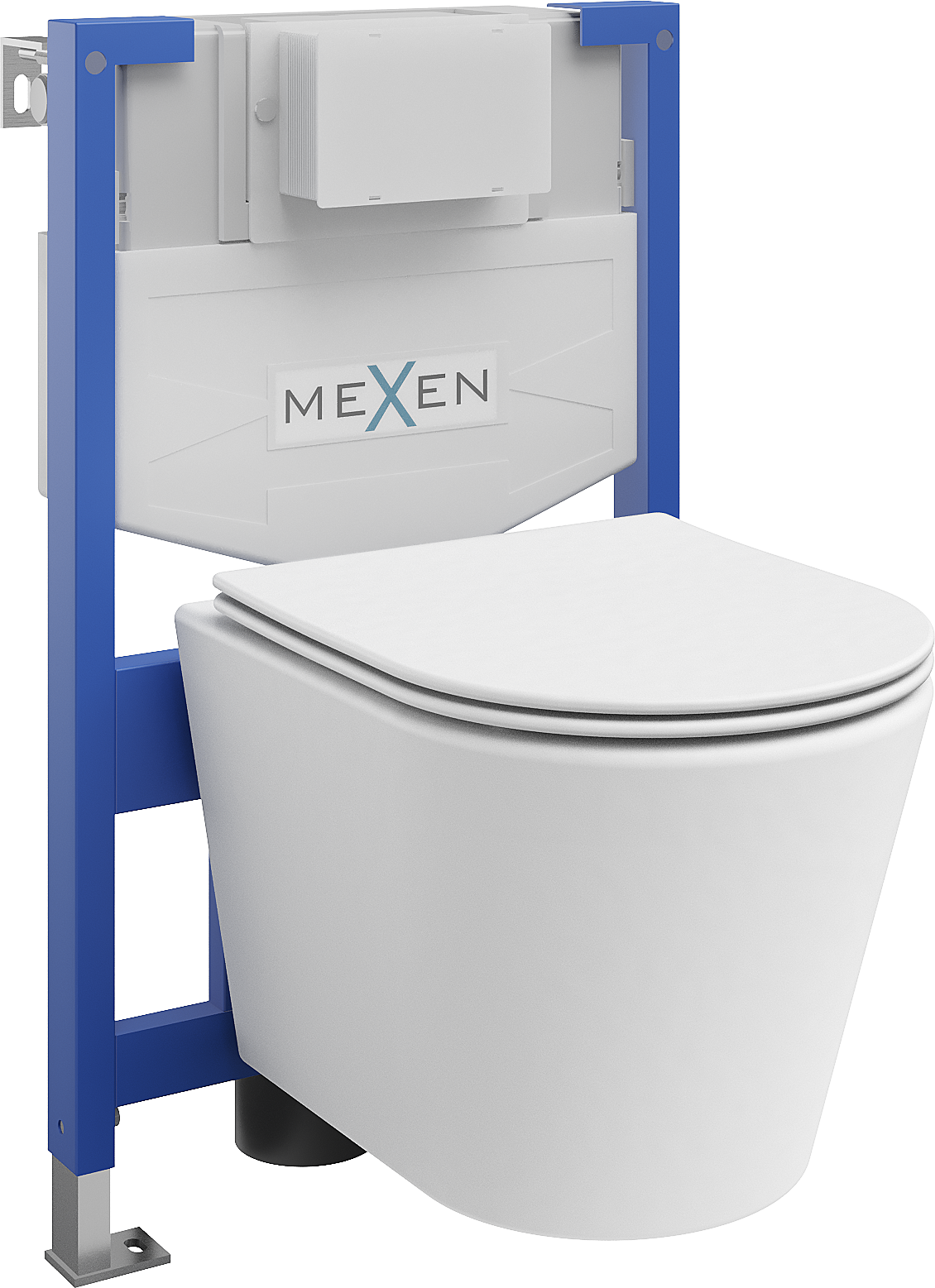 Mexen WC podomítkový set Felix XS-F stojan s WC mísou Rico a pomalu padajícím sedátkem, Matná bílá - 68030724001