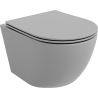 Mexen Lena WC mísa Rimless s pomalu padající deskou slim, duroplast, Světle matová šedá - 30224061