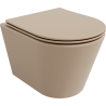 Mexen Rico WC mísa Rimless s pomalu padající deskou slim, duroplast, matná cappuccino - 30724064