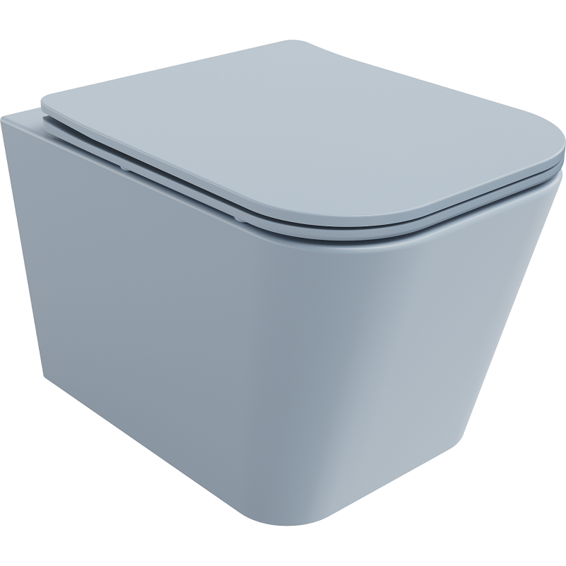 Mexen Teo WC mísa Rimless se sedátkem s pomalým zavíráním slim, duroplast, šedo-modrá mat - 30854069