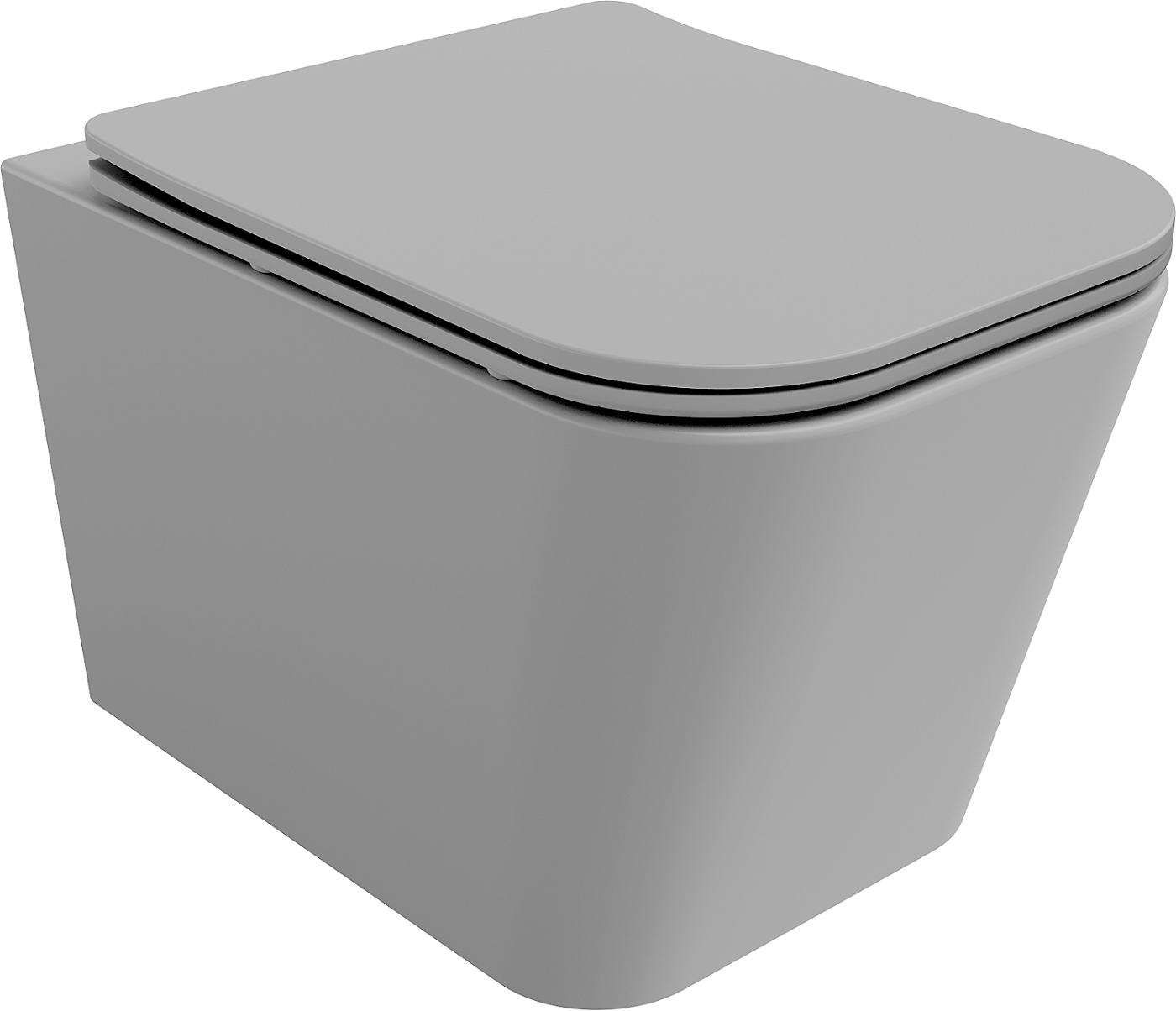 Mexen Teo WC mísa Rimless s pomalu padající deskou slim, duroplast, Světle matová šedá - 30854061