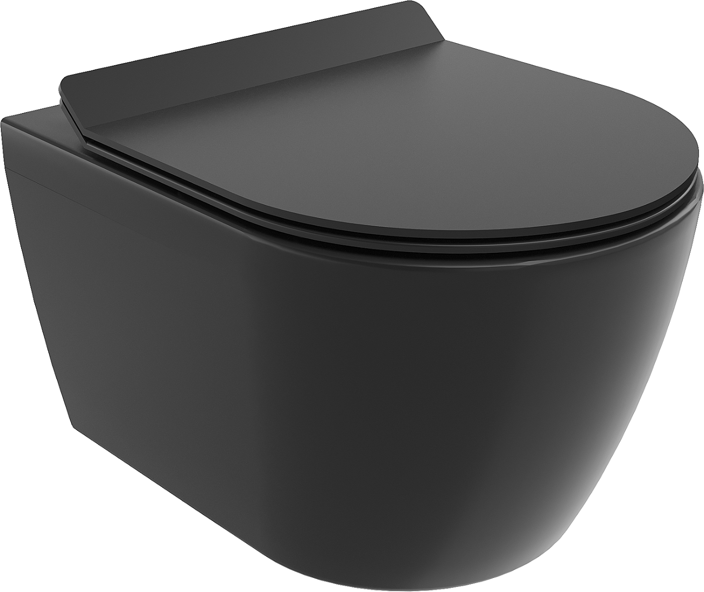 Mexen Carmen WC mísa Rimless s pomalu padající deskou slim, duroplast, Matná černá - 30880185