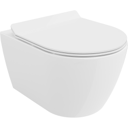 Mexen Carmen WC mísa Rimless s pomalu padající deskou slim, duroplast, Bílá - 30880100