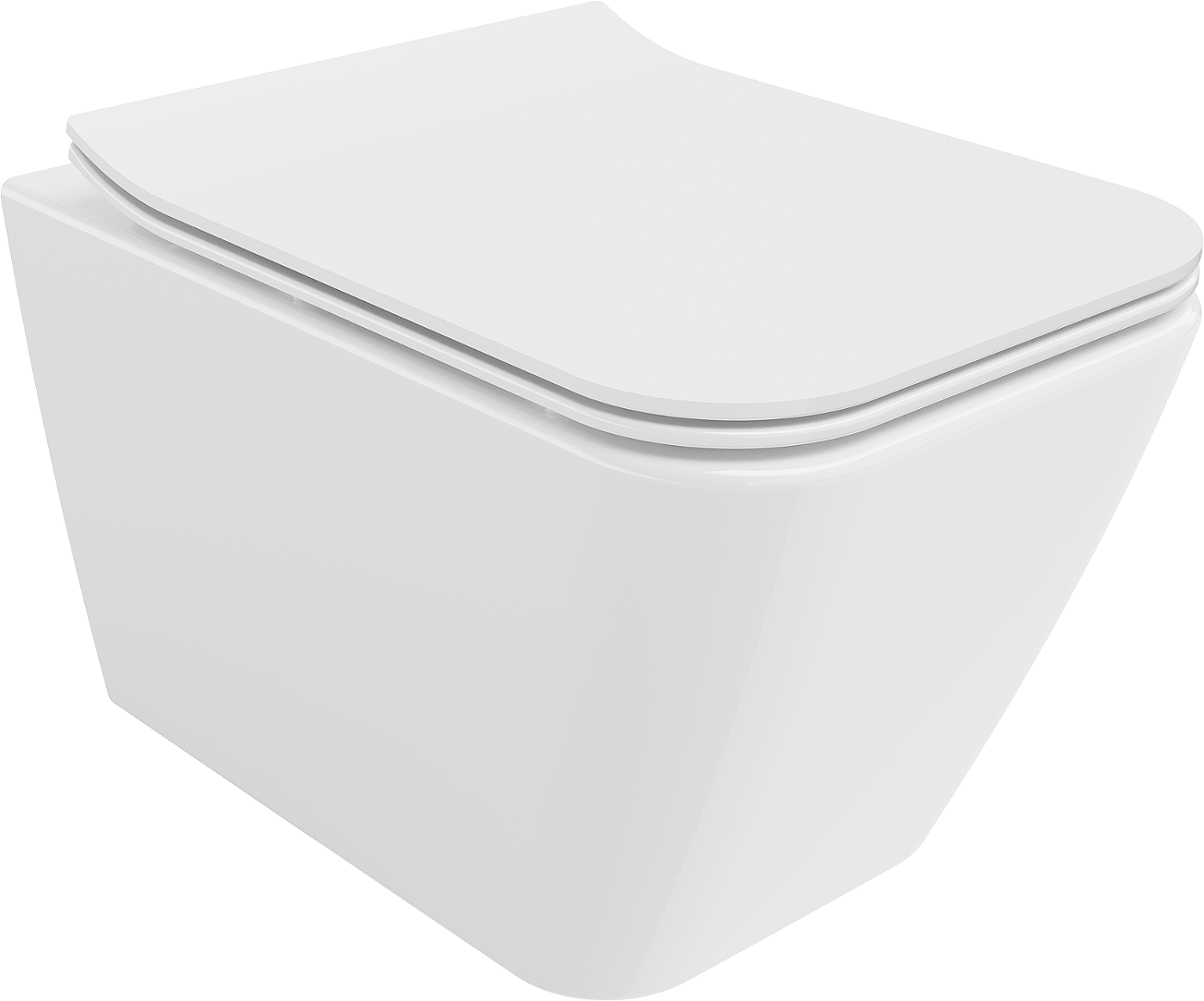 Mexen Cube WC mísa Rimless s pomalu padající deskou slim, duroplast, Bílá - 30924000