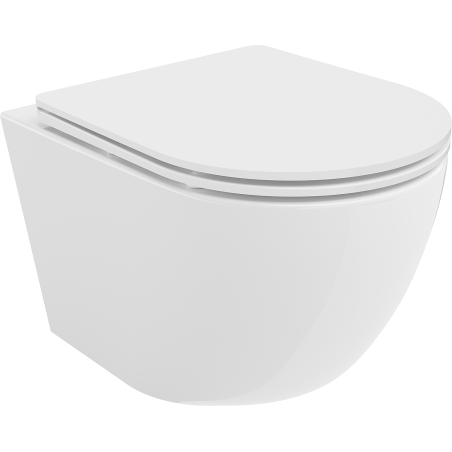 Mexen Lena WC mísa Rimless s pomalu padající deskou slim, duroplast, Bílá - 30220300