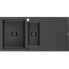 Mexen Andres 1,5-miskový granitový dřez s odkapávačem 1000 x 500 mm Skvrnitá černá, sifon Černá - 6515101510-76-B