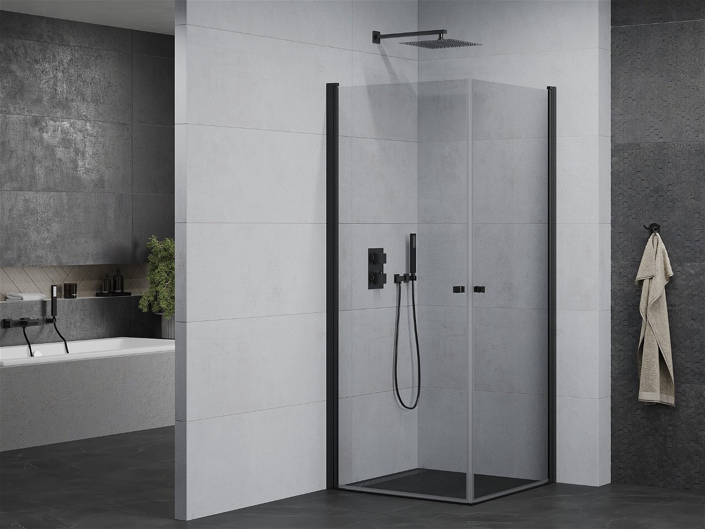Moderní koupelna se sprchovou kabinou